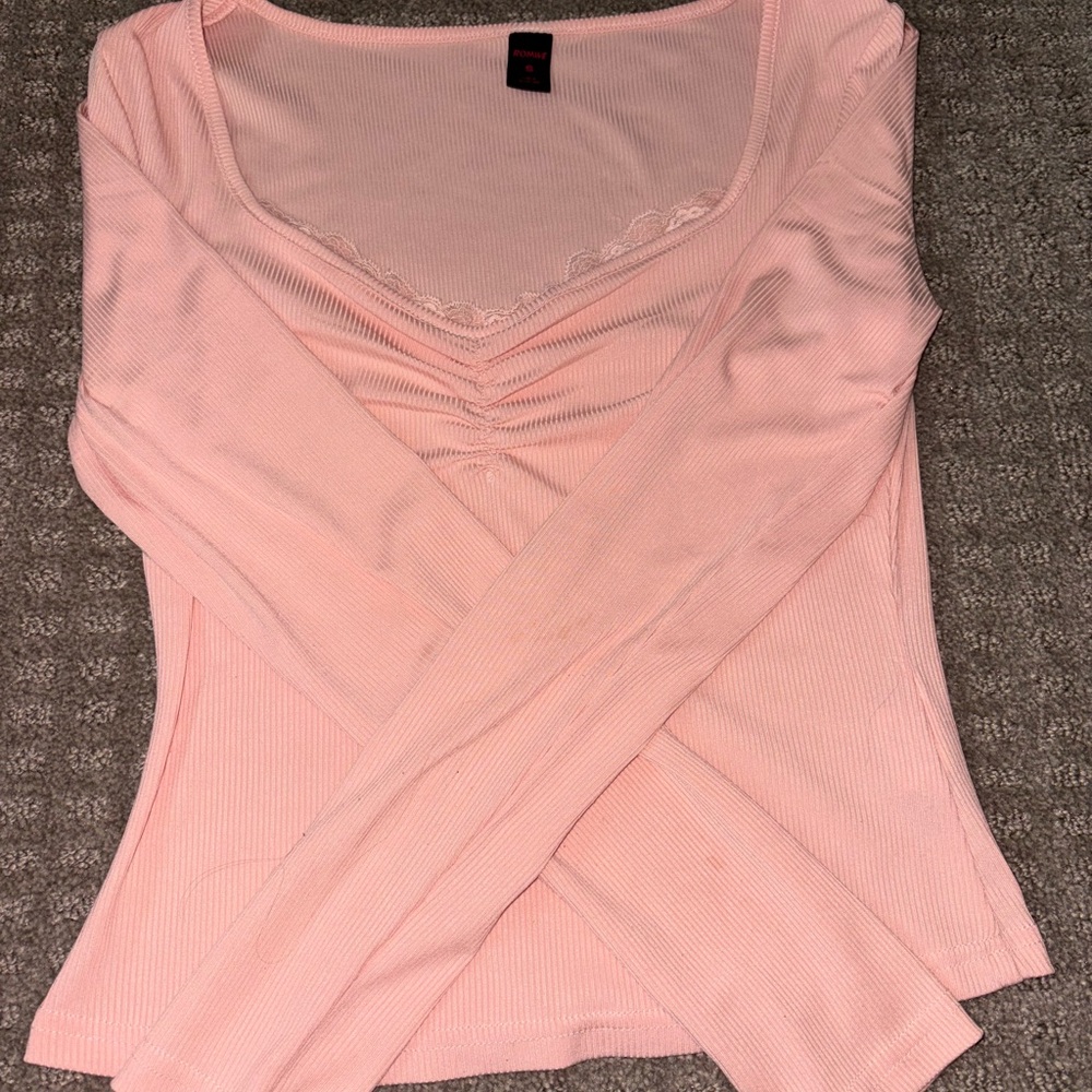 SHEIN Pink Long Sleeve Top
